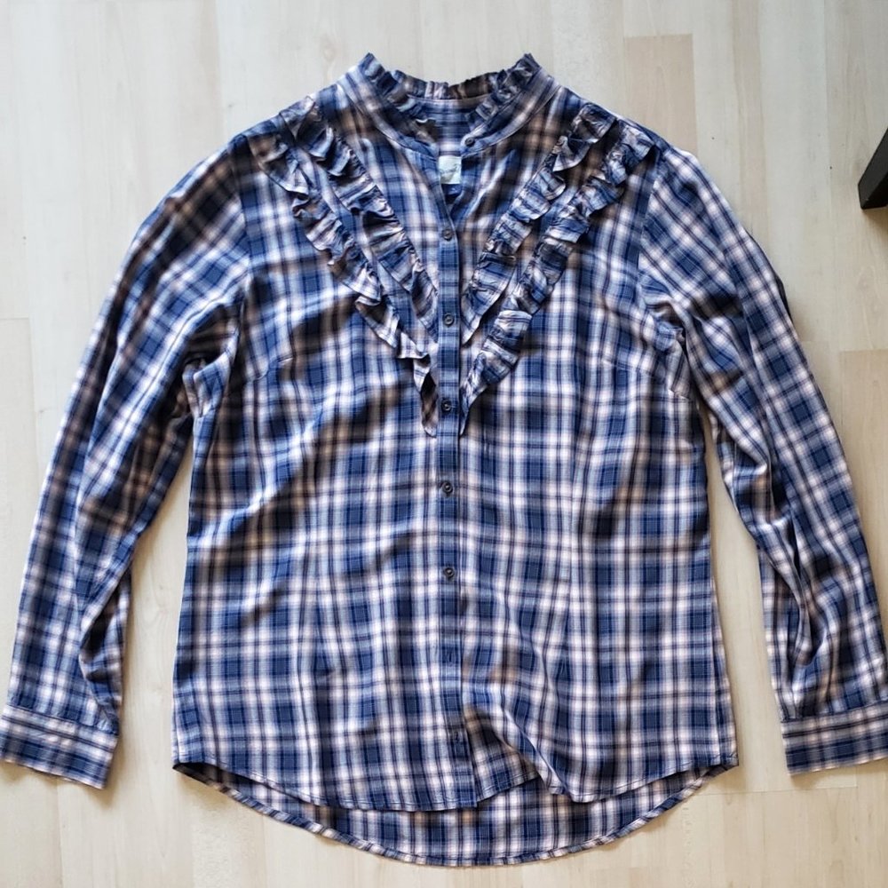 Plaid Ruffle Blouse